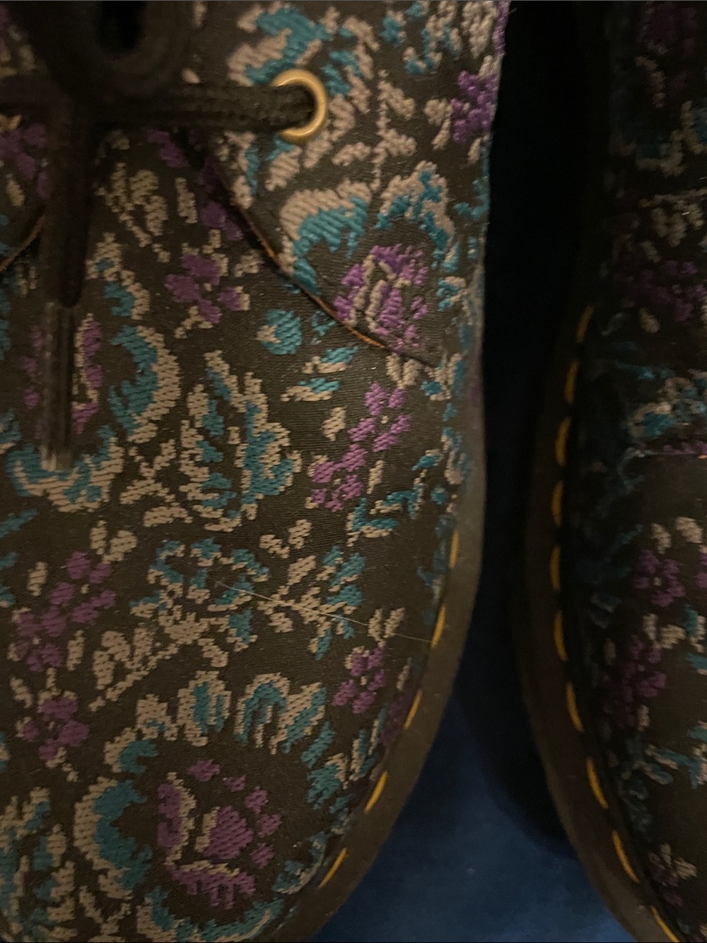 Dr. Martens Black Floral Embroidered Derby Shoes - Picture 4 of 9